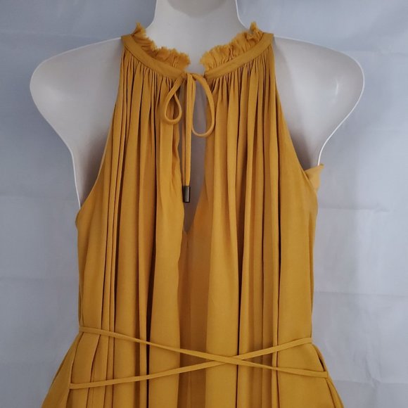 Banana Republic Women's  Pleated Belted Shift Mini Getaway Halter Dress Size XS - Picture 6 of 12